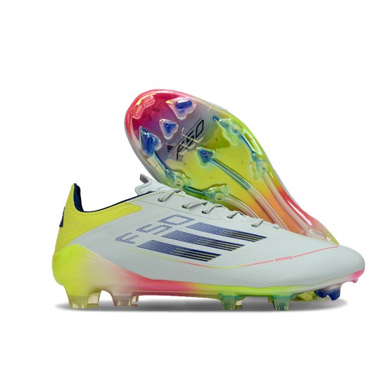 Adidas F50 ELITE FG White Chartreuse Football Boots