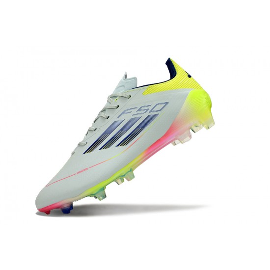 Adidas F50 ELITE FG White Chartreuse Football Boots