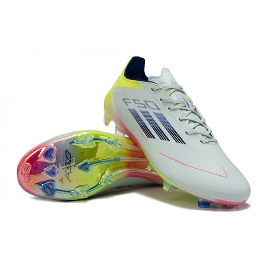 Adidas F50 ELITE FG White Chartreuse Football Boots