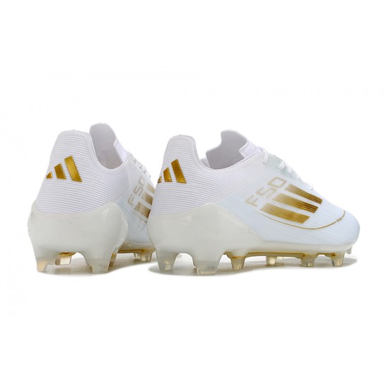 Adidas F50 ELITE FG White Gold Men's Football Boots