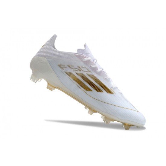 Adidas F50 ELITE FG White Gold Men's Football Boots