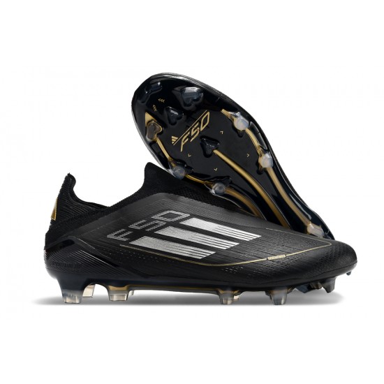 Adidas F50 Elite Laceless FG Black and Gold Men's Football Boots