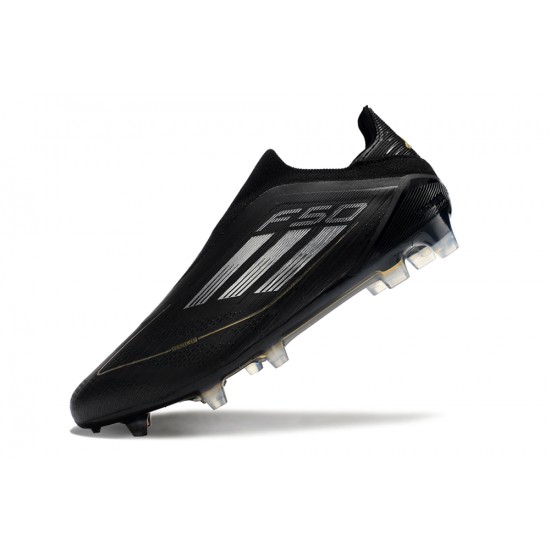 Adidas F50 Elite Laceless FG Black and Gold Men's Football Boots