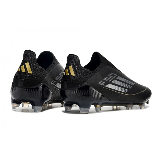 Adidas F50 Elite Laceless FG Black and Gold Men's Football Boots