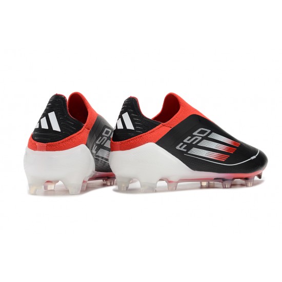 Adidas F50 Elite Laceless FG Black and Red Low cut Football Boots