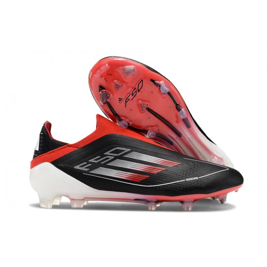 Adidas F50 Elite Laceless FG Black and Red Low cut Football Boots