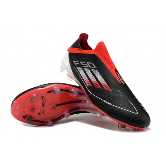 Adidas F50 Elite Laceless FG Black and Red Low cut Football Boots