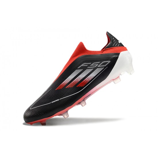 Adidas F50 Elite Laceless FG Black and Red Low cut Football Boots