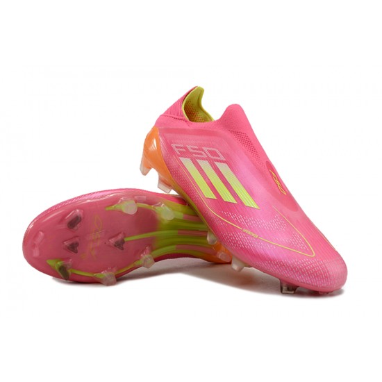 Adidas F50 Elite Laceless FG Pink Orange Football Boots