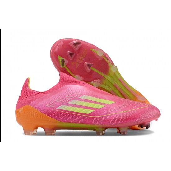 Adidas F50 Elite Laceless FG Pink Orange Football Boots