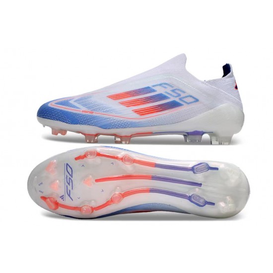 Adidas F50 Elite Laceless FG Shoelace White Blue Football Boots