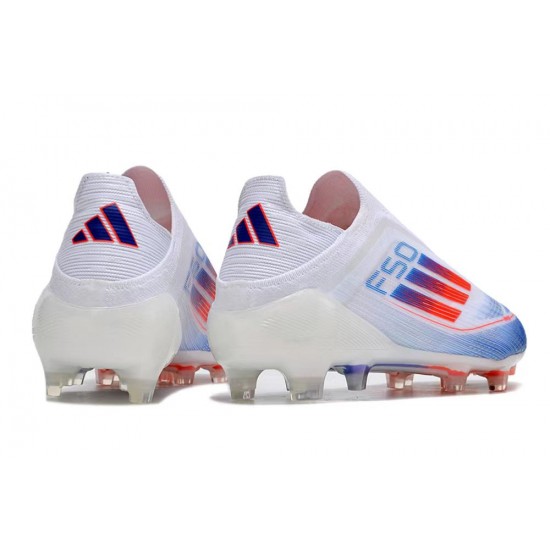 Adidas F50 Elite Laceless FG Shoelace White Blue Football Boots