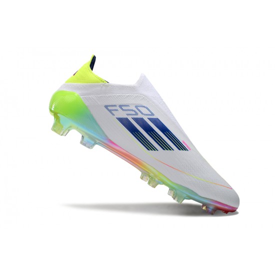 Adidas F50 Elite Laceless FG White Low cut Football Boots