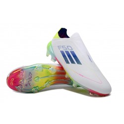 Adidas F50 Elite Laceless FG White Low cut Football Boots