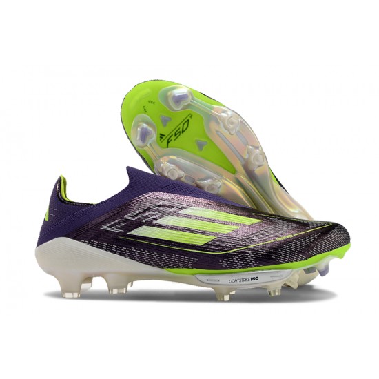 Adidas F50 FG Purple and Black WomenMenFootball Boots