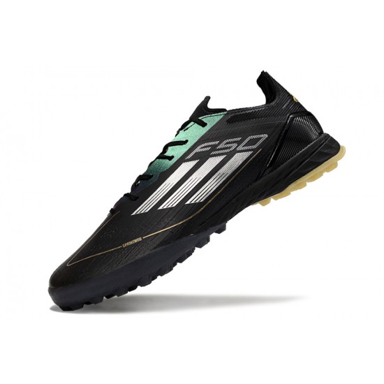 Adidas F50 PRO TF Black Gold Football Boots