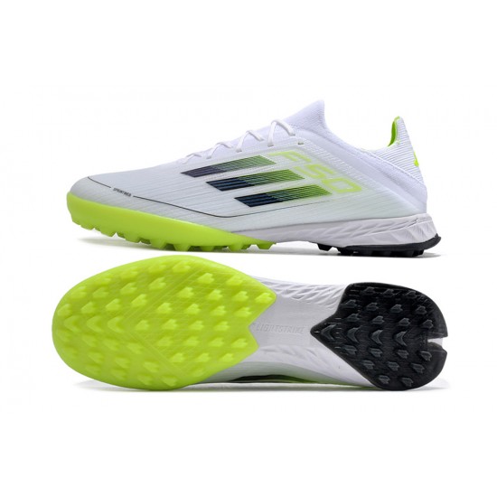 Adidas F50 PRO TF White Green Football Boots