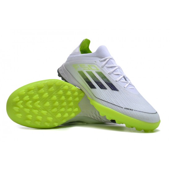 Adidas F50 PRO TF White Green Football Boots