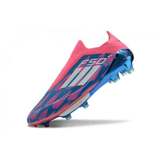 WM Adidas F50 FG Pink Blue shoelace Football Boots