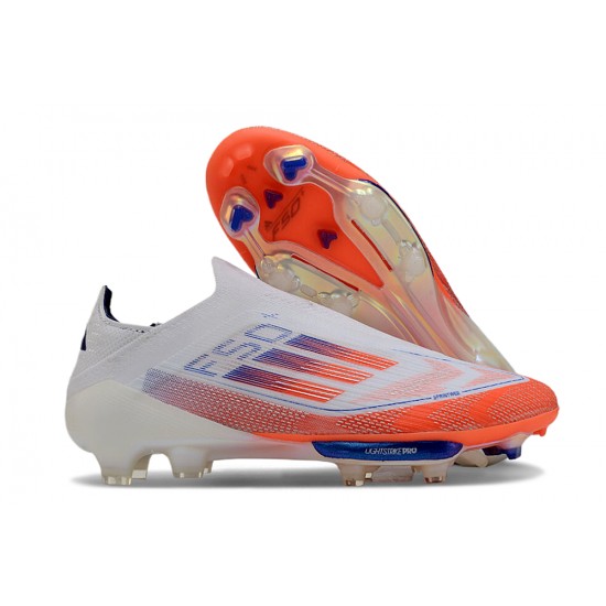 Women Men Adidas F50 FG Shoelace White OrangeFootball Boots