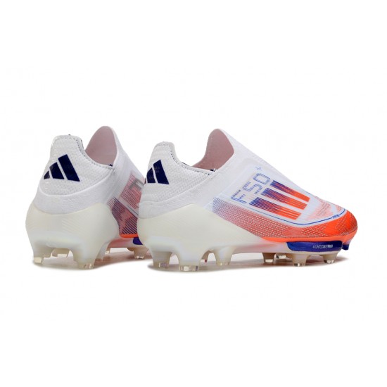 Women Men Adidas F50 FG Shoelace White OrangeFootball Boots