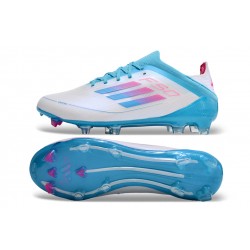 Adidas F50 FG Football Boots Ltblue Grey Pink For Men/Women
