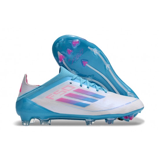 Adidas F50 FG Football Boots Ltblue Grey Pink For Men/Women