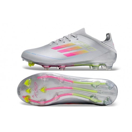 Adidas F50 FG Football Boots Silver Purple Green For Men/Women