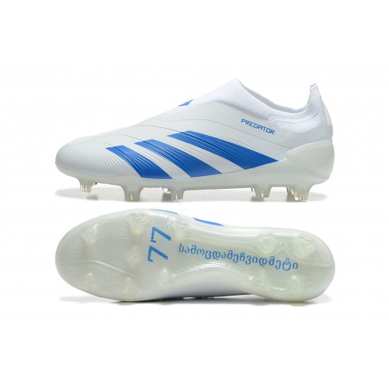 Adidas Predator Accuracy FG White and Blue Men's Football Boots