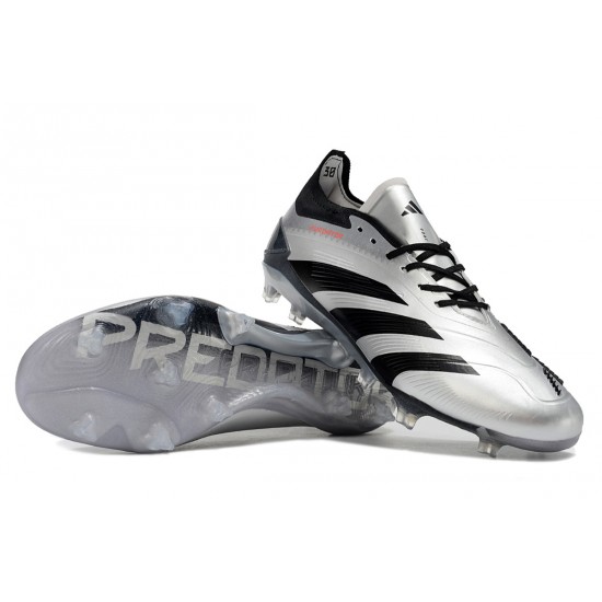 Adidas Predator Accuracy FG Low Football Boots Black Silver For Men 