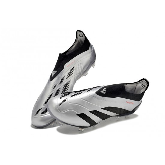 Adidas Predator Accuracy FG Low Football Boots Silver Black For Men 