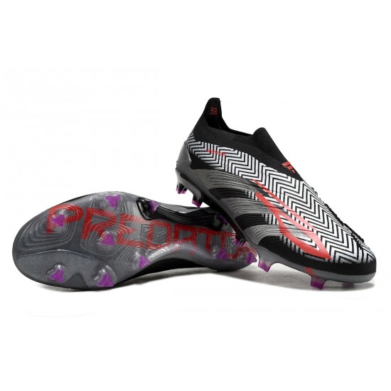 Adidas Predator Accuracy FG Football Boots Black Silver Grey For Men