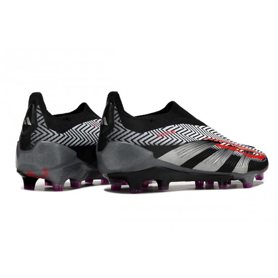 Adidas Predator Accuracy FG Football Boots Black Silver Grey For Men