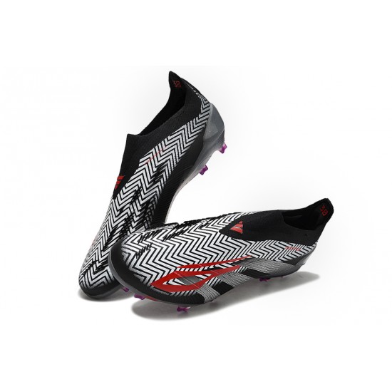 Adidas Predator Accuracy FG Football Boots Black Silver Grey For Men 