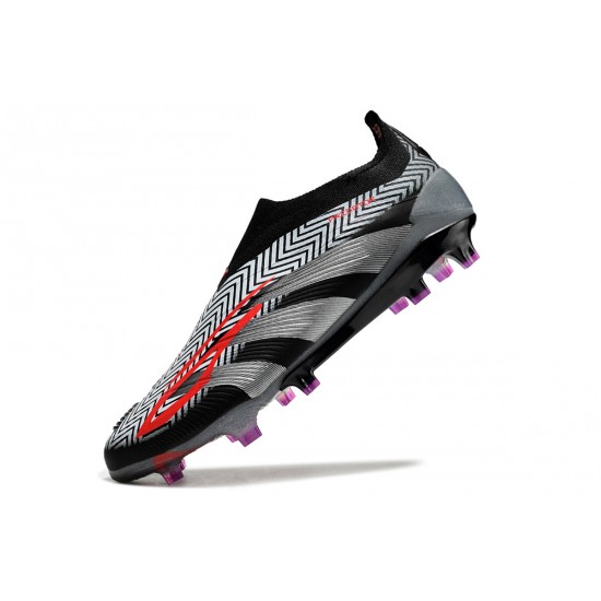 Adidas Predator Accuracy FG Football Boots Black Silver Grey For Men