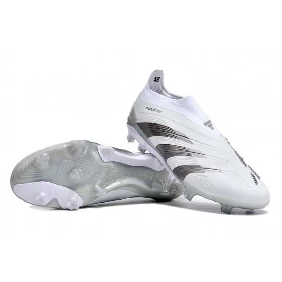 Adidas Predator Accuracy FG Football Boots Grey White For Men 