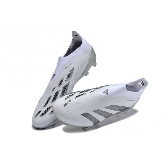 Adidas Predator Accuracy FG Football Boots Grey White For Men 