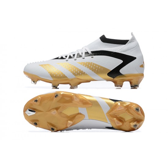 Adidas Predator Accuracy FG Football Boots White Gold Black For Men 