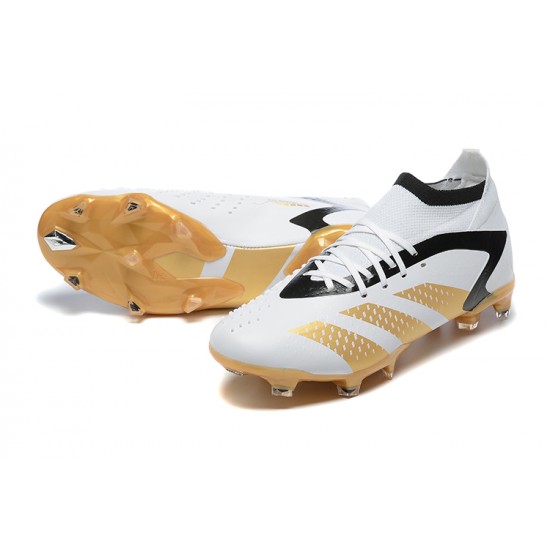 Adidas Predator Accuracy FG Football Boots White Gold Black For Men 