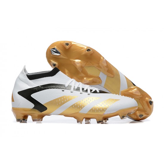 Adidas Predator Accuracy FG Football Boots White Gold Black For Men 