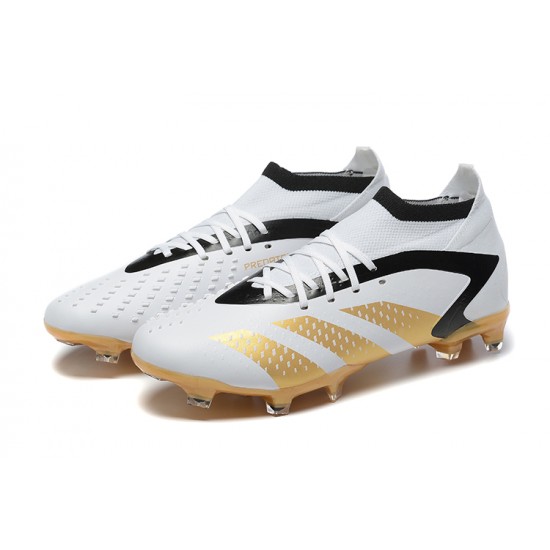 Adidas Predator Accuracy FG Football Boots White Gold Black For Men 