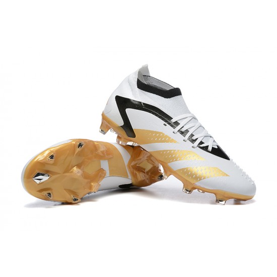 Adidas Predator Accuracy FG Football Boots White Gold Black For Men 