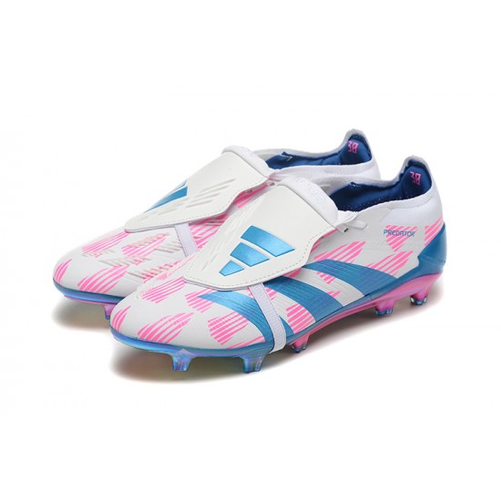 Adidas Predator Elite Tongue FG Football Boots Pink Beige Ltblue For Men