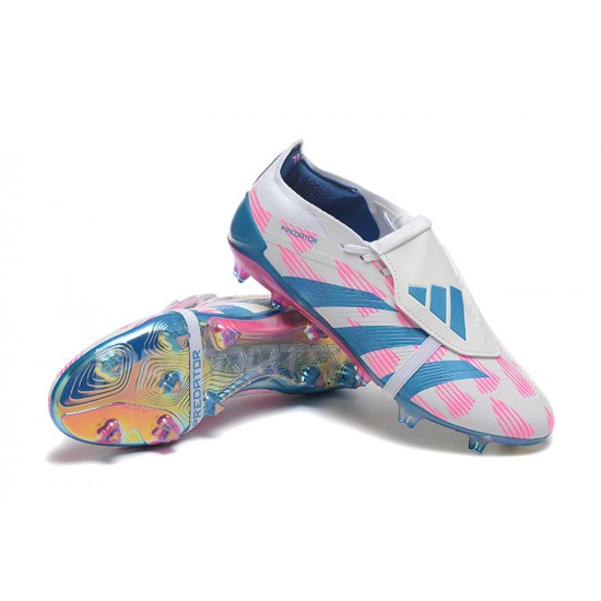 Adidas Predator Elite Tongue FG Football Boots Pink Beige Ltblue For Men