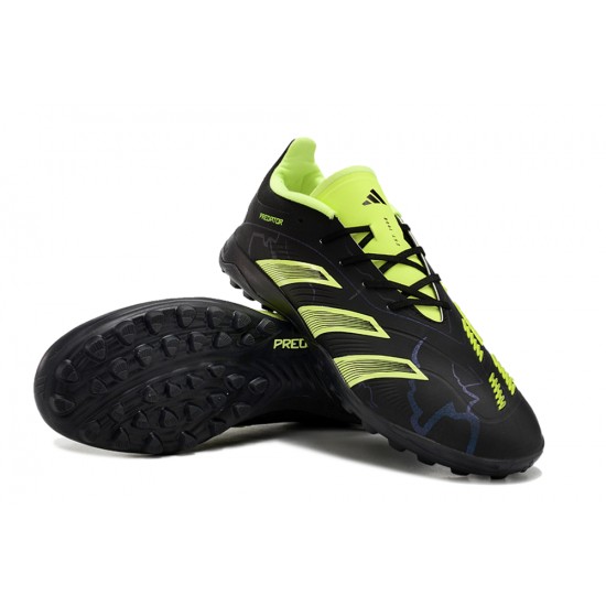 Women/Men Adidas Predator 24 Elite TF Black Yellow Football Boots