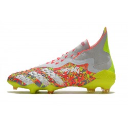 Adidas Predator Freak FG Yellow Green Orange Silver High Football Boots 