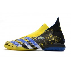 Adidas Predator Freak IC Black Yellow Blue High Football Boots 