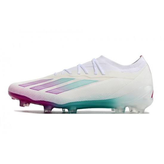 Adidas X 23 Crazyfast.1 FG  Football Boots Beige White Purple For Men 