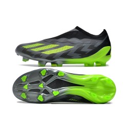 Adidas X Crazyfast.1 Laceless FG Low Football Boots Black Green For Men 