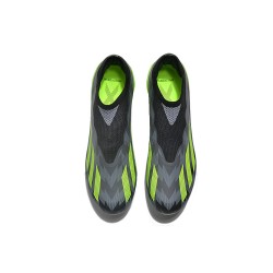 Adidas X Crazyfast.1 Laceless FG Low Football Boots Black Green For Men 